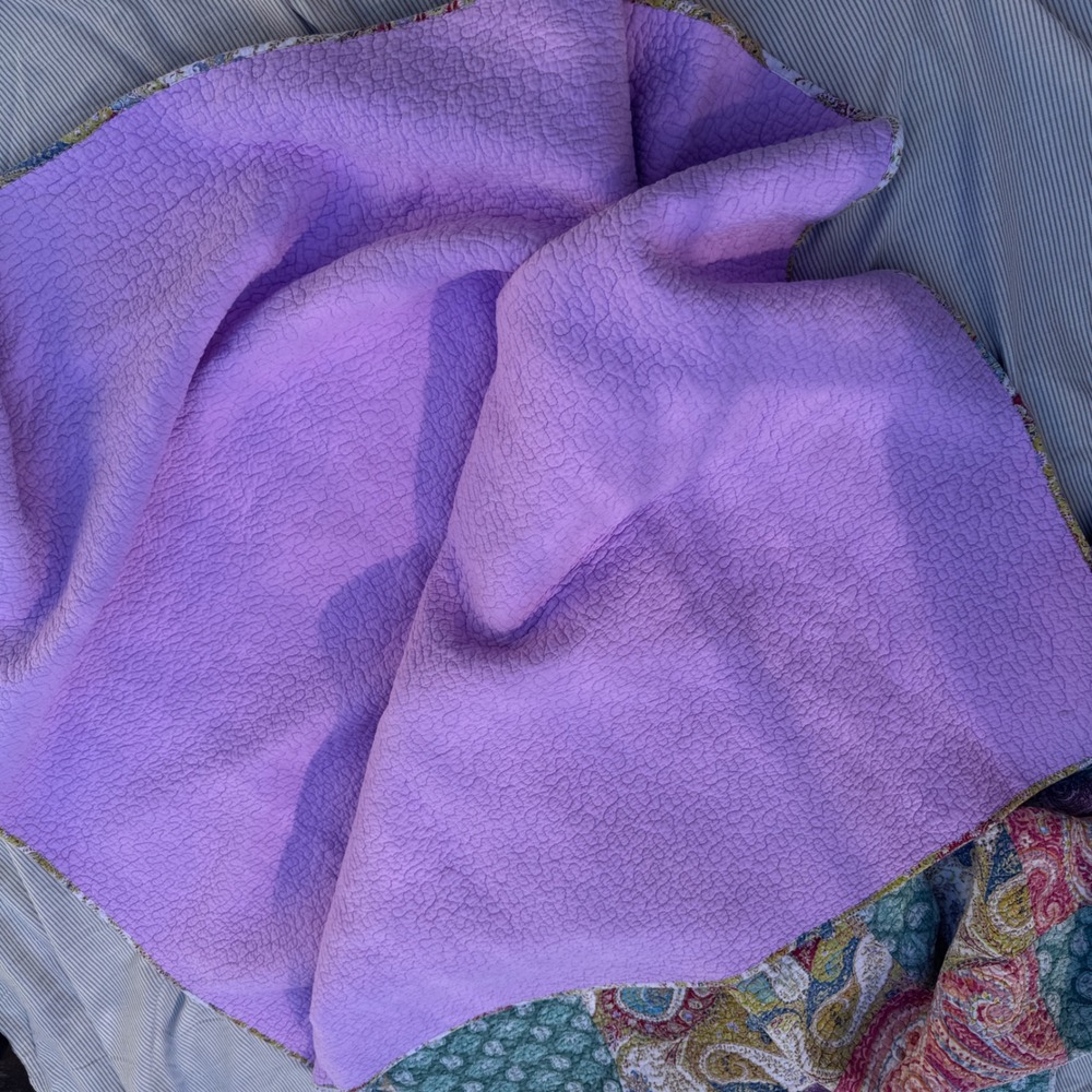 Cynthia Rowley Quilt Set Full Queen Purple Pink Paisley Patchwork 3pc Cotton - Picture 14 of 16